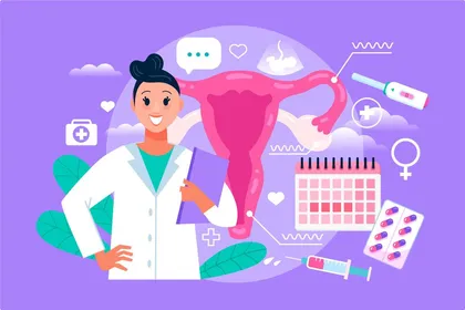 Символическое изображение пробирки и медицинских инструментов