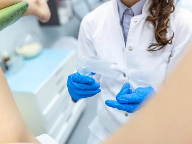 Гінеколог бере зразок для цитологічного дослідження